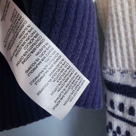 Free People Get Cozy Swit Sweater Ivory and Navy - Picture 7 of 8